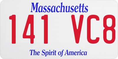 MA license plate 141VC8