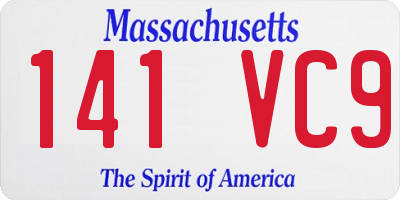 MA license plate 141VC9