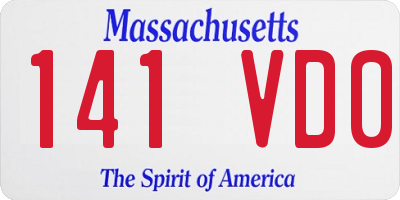 MA license plate 141VD0