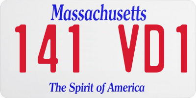 MA license plate 141VD1
