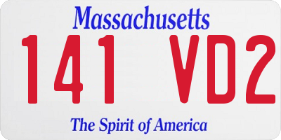 MA license plate 141VD2