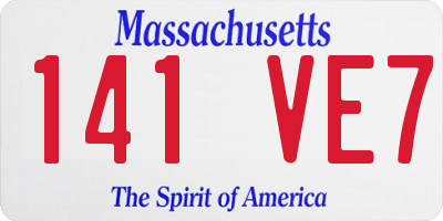 MA license plate 141VE7