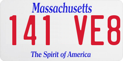 MA license plate 141VE8