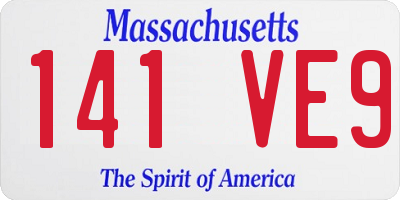 MA license plate 141VE9