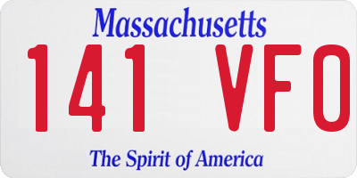 MA license plate 141VF0