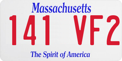MA license plate 141VF2