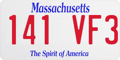 MA license plate 141VF3