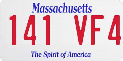 MA license plate 141VF4