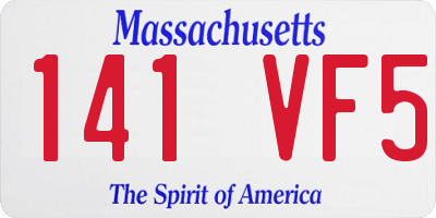 MA license plate 141VF5