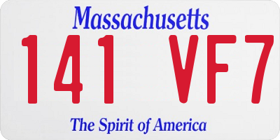 MA license plate 141VF7
