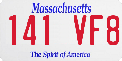 MA license plate 141VF8