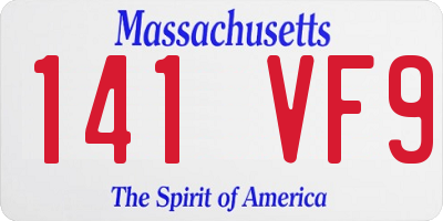 MA license plate 141VF9