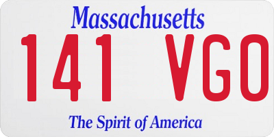 MA license plate 141VG0
