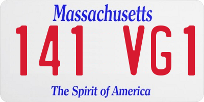 MA license plate 141VG1