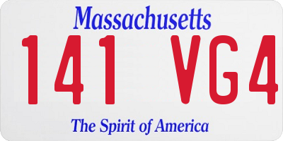 MA license plate 141VG4