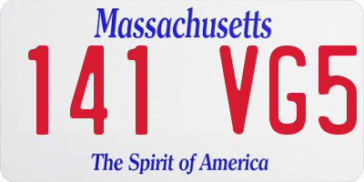 MA license plate 141VG5
