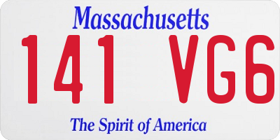 MA license plate 141VG6