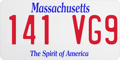 MA license plate 141VG9