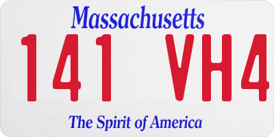 MA license plate 141VH4