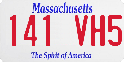 MA license plate 141VH5