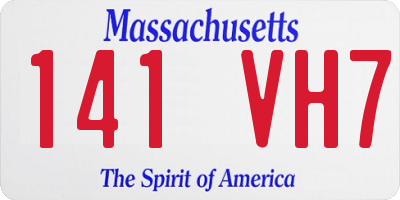 MA license plate 141VH7