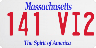 MA license plate 141VI2