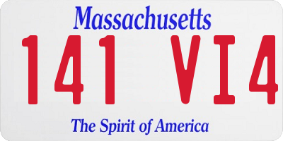 MA license plate 141VI4