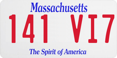 MA license plate 141VI7