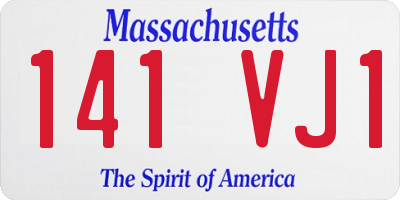MA license plate 141VJ1