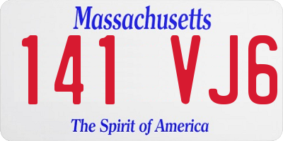 MA license plate 141VJ6