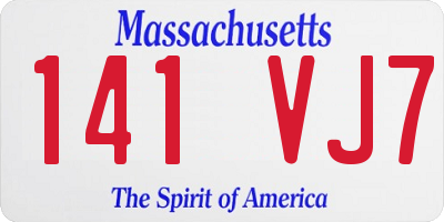 MA license plate 141VJ7