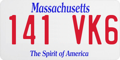 MA license plate 141VK6