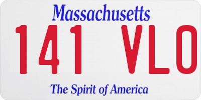 MA license plate 141VL0