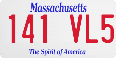 MA license plate 141VL5