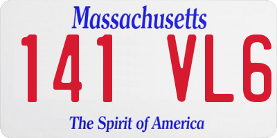 MA license plate 141VL6