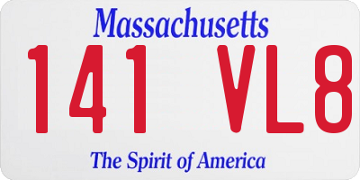 MA license plate 141VL8