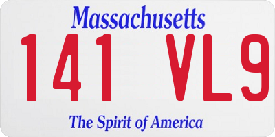 MA license plate 141VL9