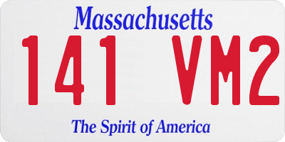 MA license plate 141VM2