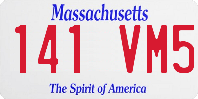 MA license plate 141VM5