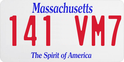 MA license plate 141VM7