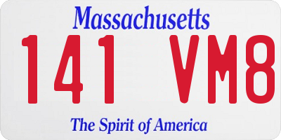 MA license plate 141VM8