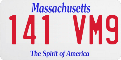 MA license plate 141VM9