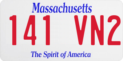 MA license plate 141VN2