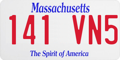 MA license plate 141VN5