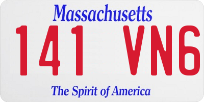 MA license plate 141VN6