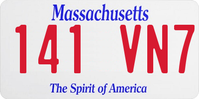 MA license plate 141VN7