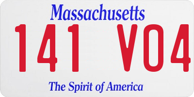 MA license plate 141VO4
