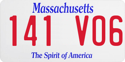 MA license plate 141VO6