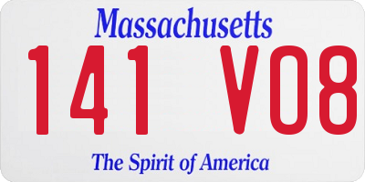 MA license plate 141VO8