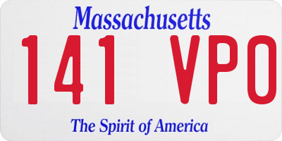 MA license plate 141VP0